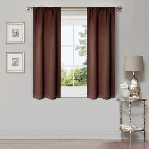 Blackout Window Curtains Solid Room Darkening Washable Set of 2