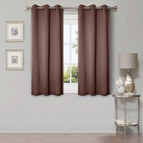 Blackout Window Curtains Solid Room Darkening Washable Set of 2