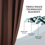 Solid Machine Washable Room Darkening Blackout Curtains, Set of 2