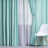 Solid Machine Washable Room Darkening Blackout Curtains, Set of 2