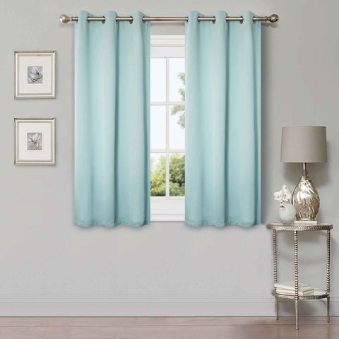 Blackout Window Curtains Solid Room Darkening Washable Set of 2