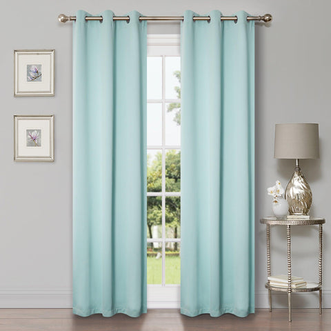 Blackout Window Curtains Solid Room Darkening Washable Set of 2