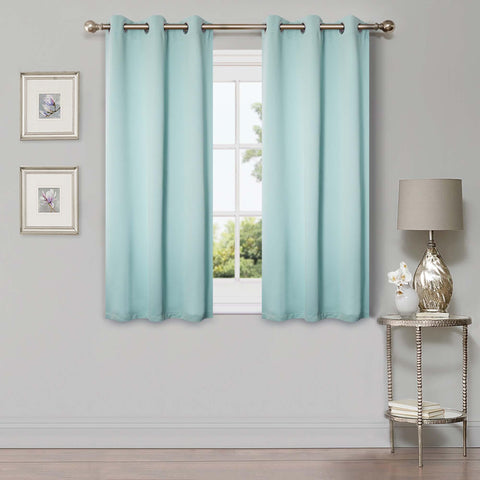 Blackout Window Curtains Solid Room Darkening Washable Set of 2