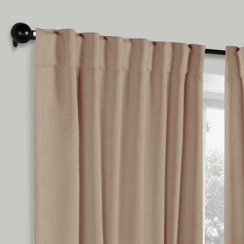 Blackout Window Curtains Solid Room Darkening Back Tab Set of 2