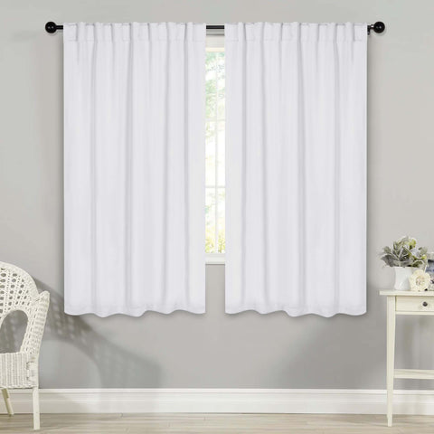 Blackout Window Curtains Solid Room Darkening Back Tab Set of 2