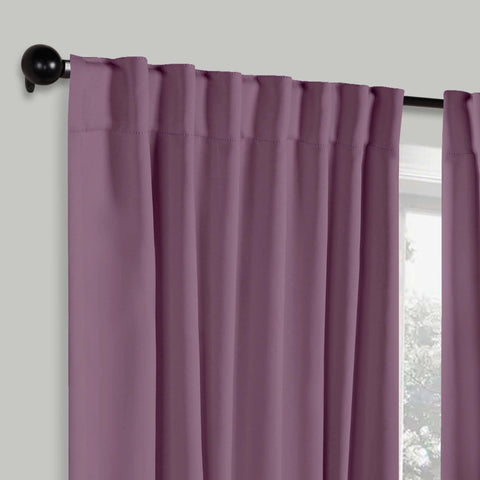 Blackout Window Curtains Solid Room Darkening Back Tab Set of 2