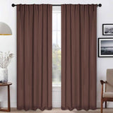 Blackout Window Curtains Solid Room Darkening Back Tab Set of 2