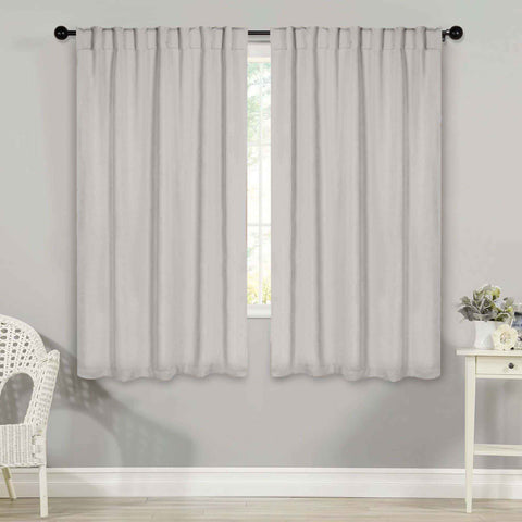 Blackout Window Curtains Solid Room Darkening Back Tab Set of 2