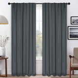 Blackout Window Curtains Solid Room Darkening Back Tab Set of 2