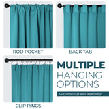 Blackout Window Curtains Solid Room Darkening Back Tab Set of 2