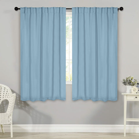 Blackout Window Curtains Solid Room Darkening Back Tab Set of 2
