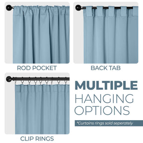 Solid Room Darkening Blackout Curtain Panels, Back Tabs, Set of 2