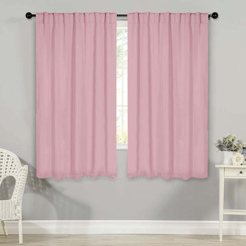 Blackout Window Curtains Solid Room Darkening Back Tab Set of 2