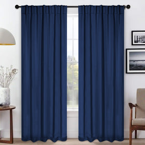 Solid Room Darkening Blackout Curtain Panels, Back Tabs, Set of 2