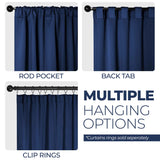 Solid Room Darkening Blackout Curtain Panels, Back Tabs, Set of 2