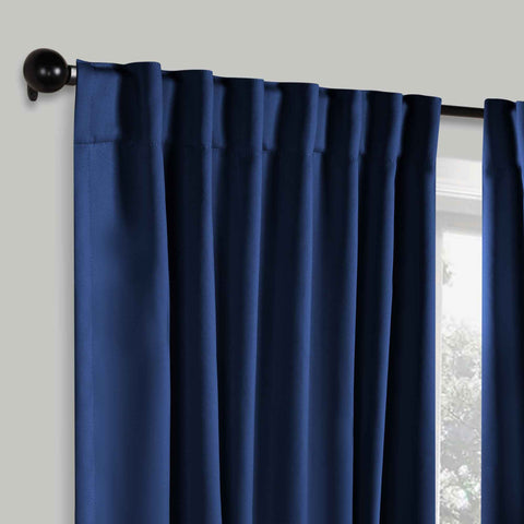 Blackout Window Curtains Solid Room Darkening Back Tab Set of 2