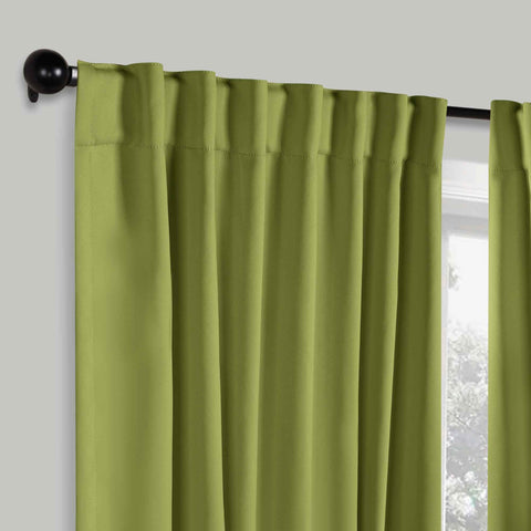 Blackout Window Curtains Solid Room Darkening Back Tab Set of 2