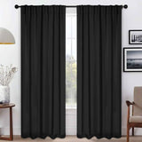 Blackout Window Curtains Solid Room Darkening Back Tab Set of 2
