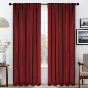 Solid Room Darkening Blackout Curtain Panels, Back Tabs, Set of 2
