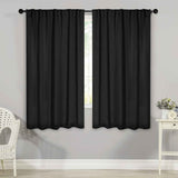 Blackout Window Curtains Solid Room Darkening Back Tab Set of 2