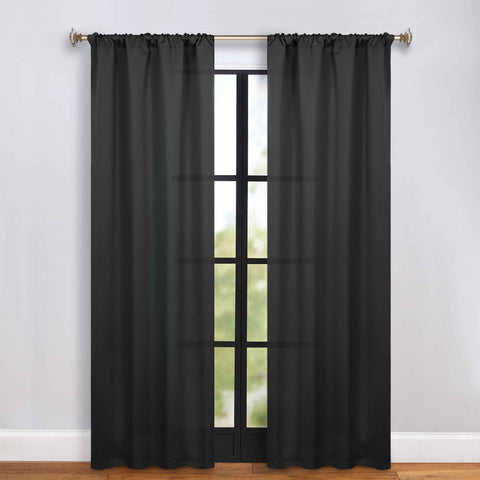 Blackout Window Curtains Solid Room Darkening Rod Pocket Set of 2