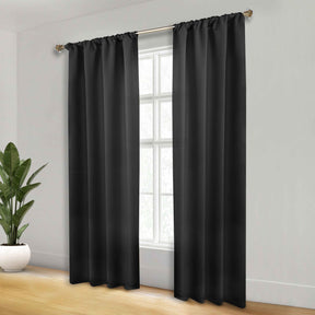 Solid Room Darkening Rod Pocket Blackout Curtain Panels, Set of 2