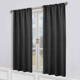 Solid Room Darkening Rod Pocket Blackout Curtain Panels, Set of 2
