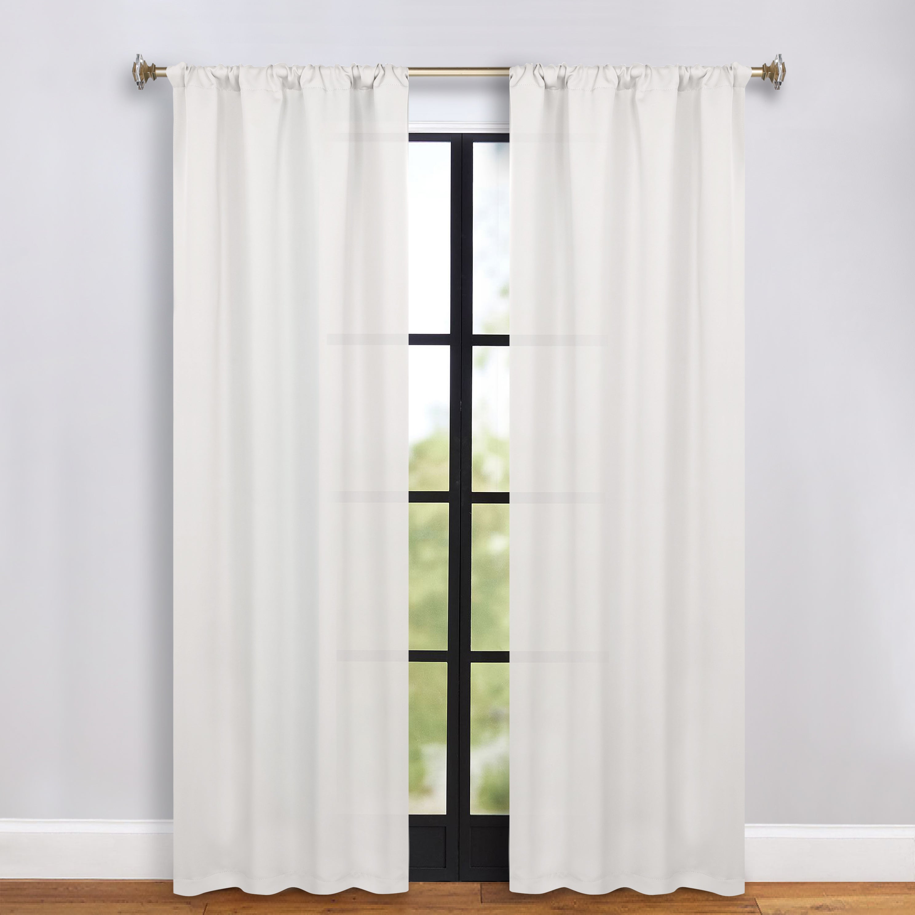Solid Room Darkening Rod Pocket Blackout Curtain Panels, Set of 2