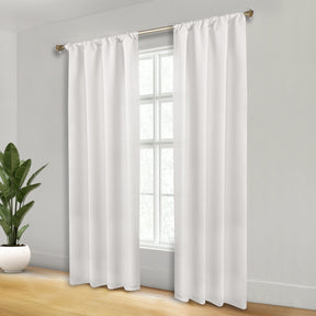 Solid Room Darkening Rod Pocket Blackout Curtain Panels, Set of 2