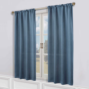 Solid Room Darkening Rod Pocket Blackout Curtain Panels, Set of 2