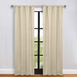 Solid Room Darkening Rod Pocket Blackout Curtain Panels, Set of 2