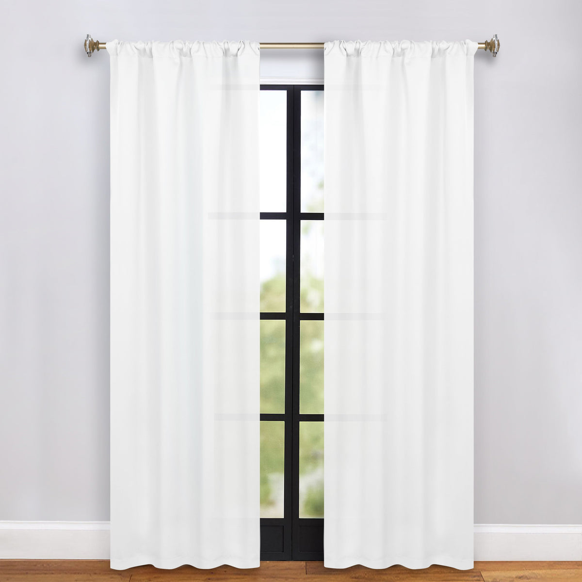 Solid Room Darkening Rod Pocket Blackout Curtain Panels, Set of 2