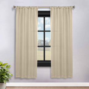 Solid Room Darkening Rod Pocket Blackout Curtain Panels, Set of 2