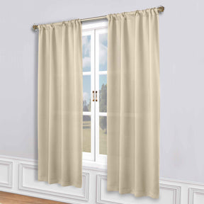 Solid Room Darkening Rod Pocket Blackout Curtain Panels, Set of 2
