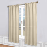 Solid Room Darkening Rod Pocket Blackout Curtain Panels, Set of 2