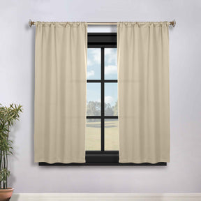 Solid Room Darkening Rod Pocket Blackout Curtain Panels, Set of 2