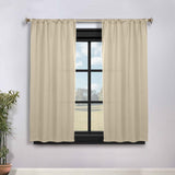 Solid Room Darkening Rod Pocket Blackout Curtain Panels, Set of 2
