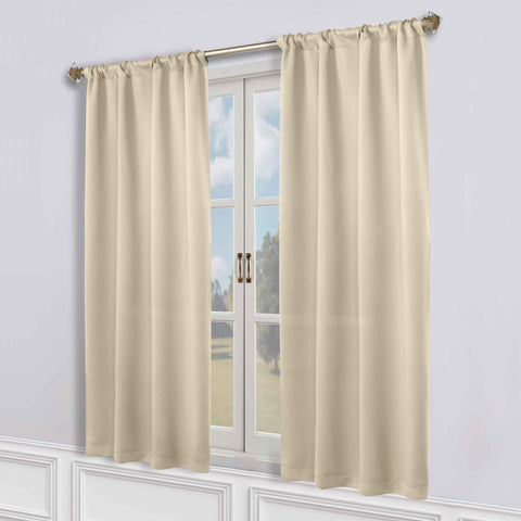 Blackout Window Curtains Solid Room Darkening Rod Pocket Set of 2