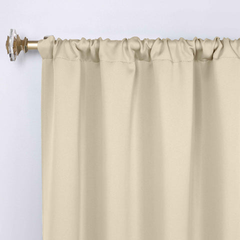 Blackout Window Curtains Solid Room Darkening Rod Pocket Set of 2