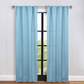 Solid Room Darkening Rod Pocket Blackout Curtain Panels, Set of 2