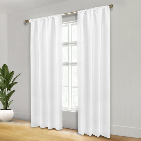 Blackout Window Curtains Solid Room Darkening Rod Pocket Set of 2