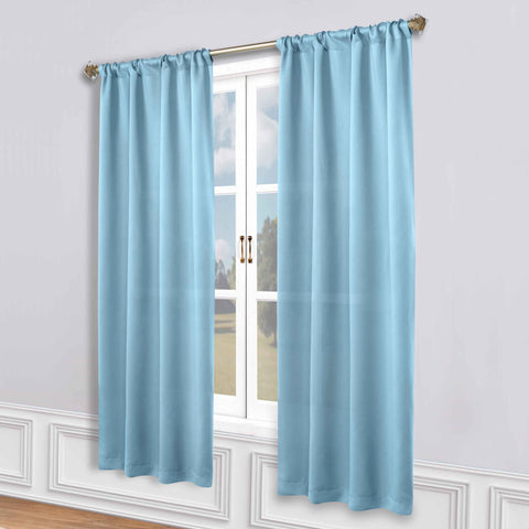 Blackout Window Curtains Solid Room Darkening Rod Pocket Set of 2