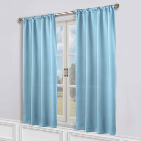 Solid Room Darkening Rod Pocket Blackout Curtain Panels, Set of 2