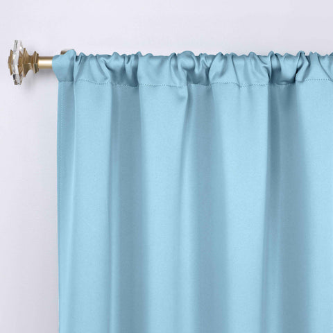 Blackout Window Curtains Solid Room Darkening Rod Pocket Set of 2