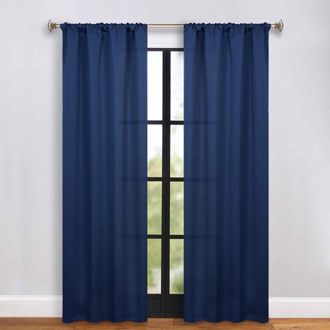 Blackout Window Curtains Solid Room Darkening Rod Pocket Set of 2