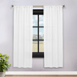 Solid Room Darkening Rod Pocket Blackout Curtain Panels, Set of 2