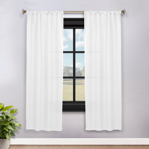 Blackout Window Curtains Solid Room Darkening Rod Pocket Set of 2