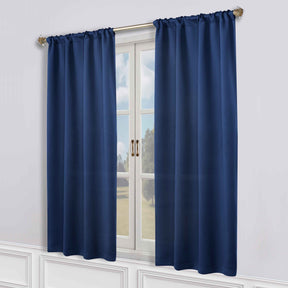 Solid Room Darkening Rod Pocket Blackout Curtain Panels, Set of 2