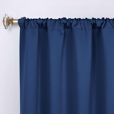 Blackout Window Curtains Solid Room Darkening Rod Pocket Set of 2