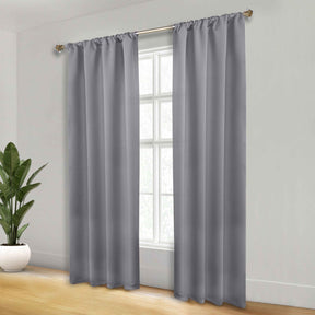 Solid Room Darkening Rod Pocket Blackout Curtain Panels, Set of 2